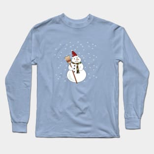 Christmas Snowman with Snowflakes Long Sleeve T-Shirt